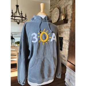 Oarsman 30A Seaside Graphic Hoodie Mens Small Coastal Embroidered Sweatshirt
